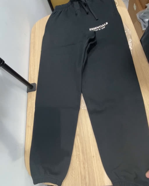 Essentials 26SS 經典版型 縮口 棉長褲 黑色 XS
