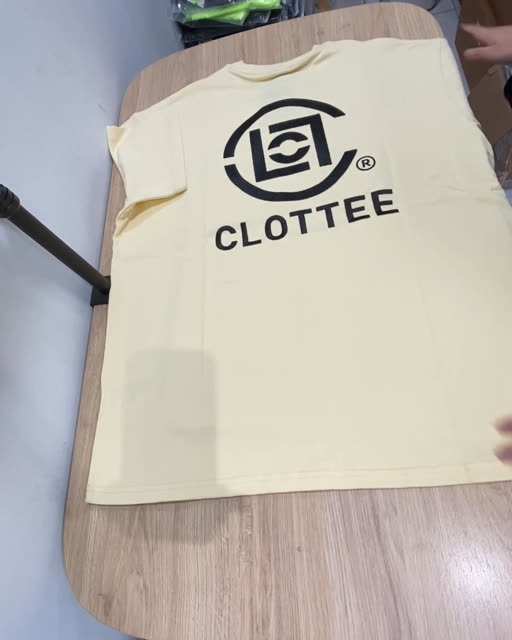 Clottee 陳冠希 Clot 副牌 刺繡前後字體 奶油白 黑字 短袖 XL