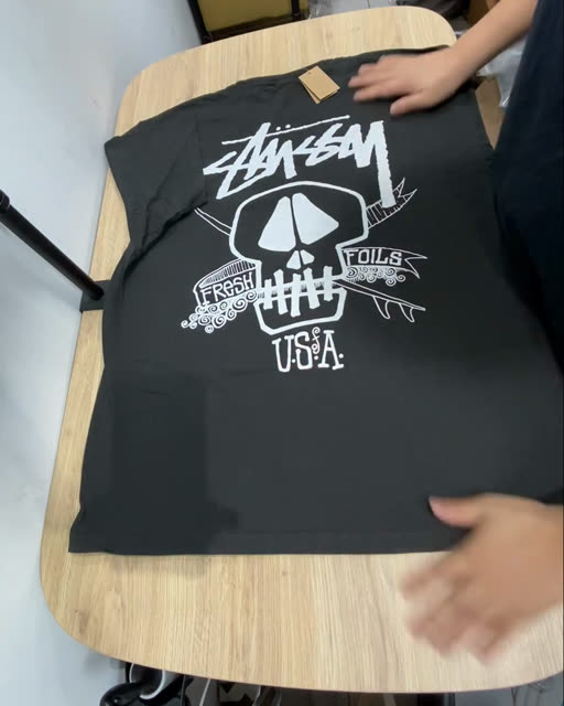 Stussy 26FW 骷髏頭 水洗 黑色 L
