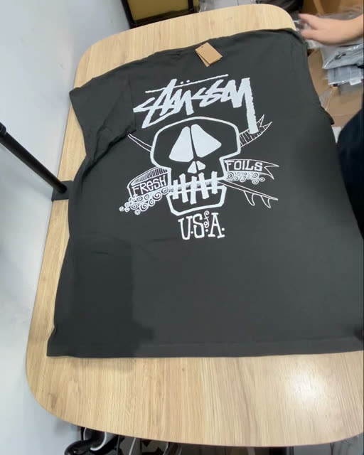Stussy 26FW 骷髏頭 水洗 黑色 L