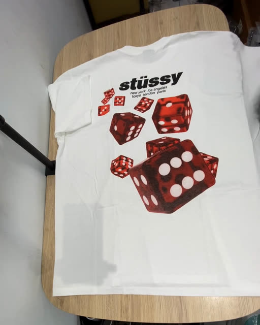 Stussy 25 滾動骰子 短袖 白色 XL