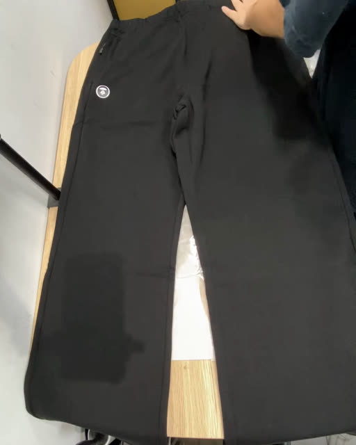 AAPE 猿人頭 26 刷毛 Logo 棉長褲 黑色 2XL