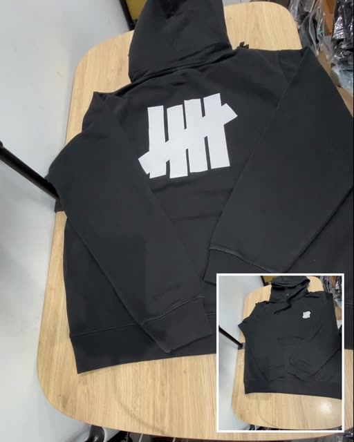 Undefeated 26 經典 雙Logo 無字 無刷毛 帽T M