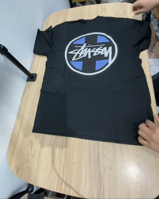 Stussy 25 十字圓盤 短袖 水洗黑 S號