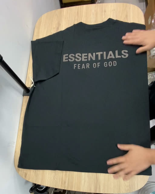 Essentials 25FW 金屬色字體 經典版型 黑色 XL