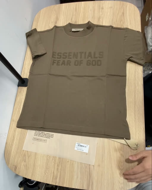 Essentials 22FW 正面字 植絨短袖 棕木色 大童 XL-12