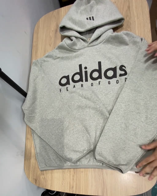 FOG x Adidas athletics 系列 正面字 灰色 帽T S